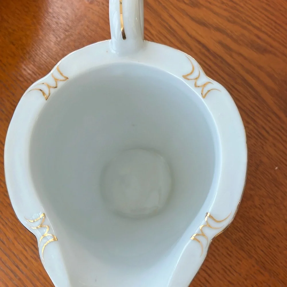 Vintage Charm Crest Mayfair Creamer Floral Gold trim Footed Porcelain Japan